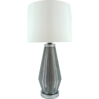 Lampe de table élégante en métal et verre finition argentée RECOLLECTION