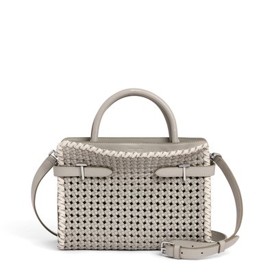Sac à main moyen modèle en cuir lisse tressé EMIE LE TANNEUR