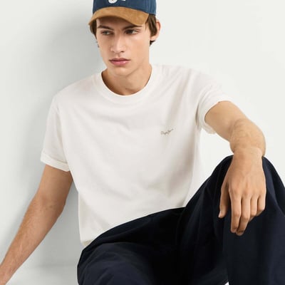 T-Shirt Coupe Regular Avec Logo Brodé PEPE JEANS