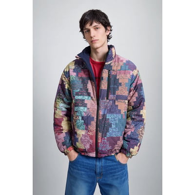 manteau court matelassé patchwork DESIGUAL