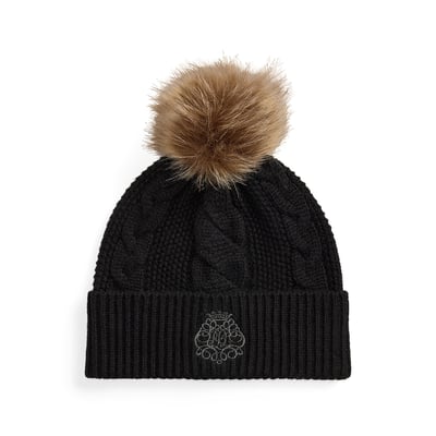 Bonnet torsadé à pompon LAUREN RALPH LAUREN