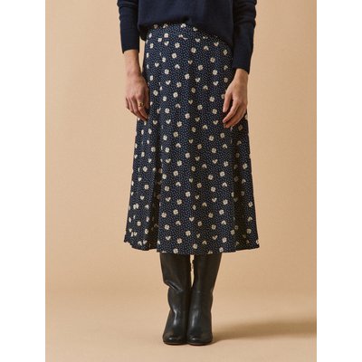 Jupe mi-longue viscose dobby imprimé Trèfles CYRILLUS