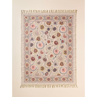 Tapis en coton brodé Flore - XL CYRILLUS