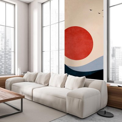 Papier peint soleil rouge HEXOA