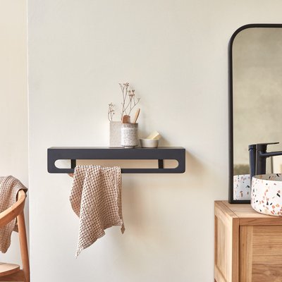 Porte serviette mural en terrazzo black CLEA TIKAMOON