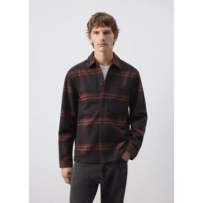 Surchemise laine mélangée carreaux MANGO MAN