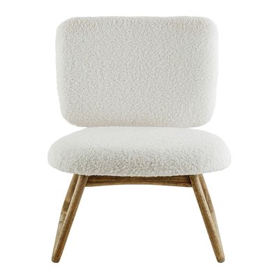 Fauteuil LINA en bouclette BLANC D’IVOIRE