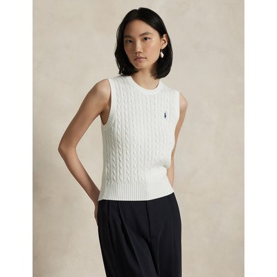 Camisola sem mangas de gola redonda, em malha aos torcidos POLO RALPH LAUREN
