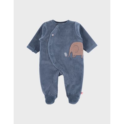Pyjama bébé en velours avec broderie éléphant NOUKIE'S