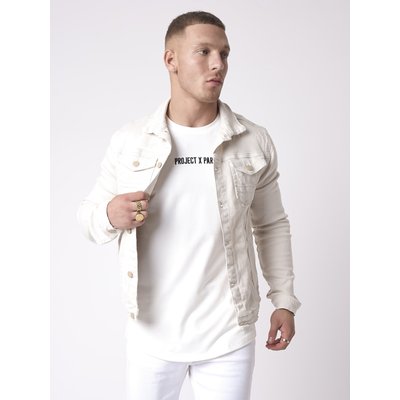 Veste en jean blanche homme 2025