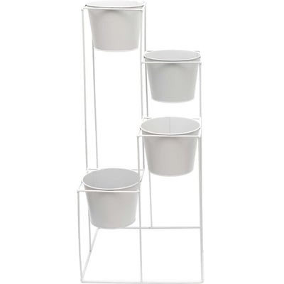 Support à plantes 4 jardinières en métal Scandi 30 x 70 cm JARDINDECO