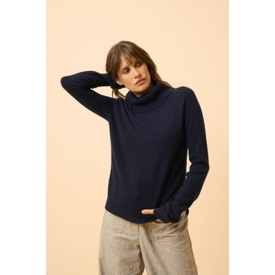 Pull Col Roulé Navy Donatella JUST CASHMERE