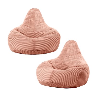 Lot de 2 poufs inclinables velours côtelé Oeko-Tex® - DALTON ICON