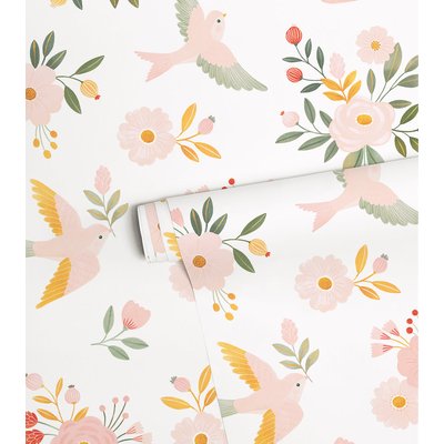 Papier peint intissé fleurs et oiseaux ALYSSE LILIPINSO