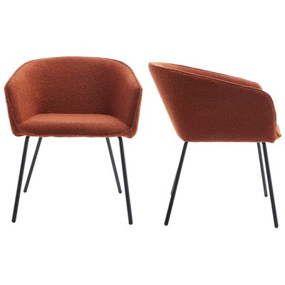 Lot de 2 fauteuils de table en tissu bouclé - SWANN HOMIFAB