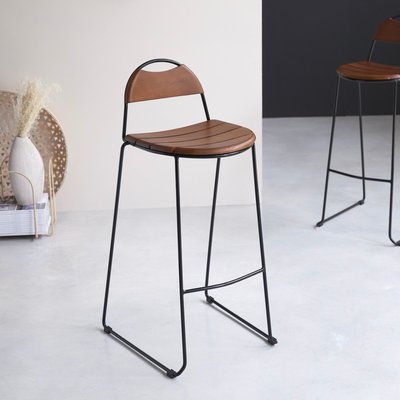 Chaise de bar en frêne massif et métal MOLLY TIKAMOON