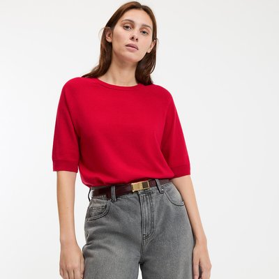 Pull col rond 100% laine, manches courtes LA REDOUTE COLLECTIONS