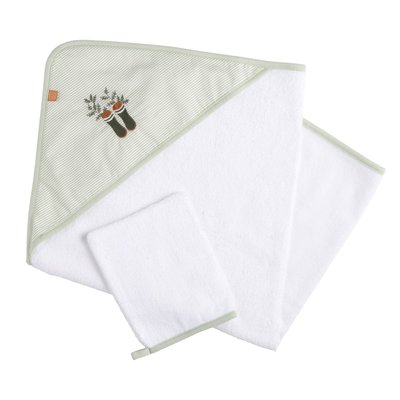Cape de bain plus gant en coton SAUTHON
