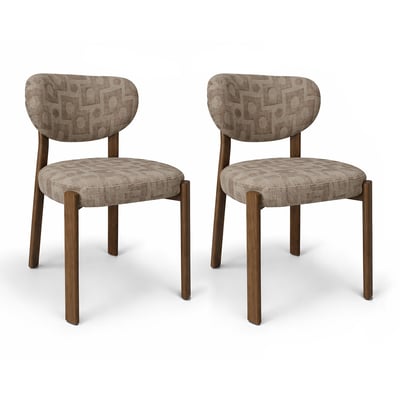 Lot de 2 chaises pied bois et tissu, SUZIE NOW'S HOME