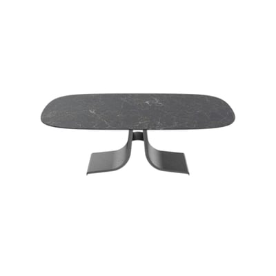 Table basse céramique grise marbrée pied ouvert LIGURIE PIER IMPORT