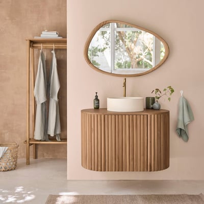 Meuble de salle de bain en teck massif 90 cm  BELIZE BERAH GETAH