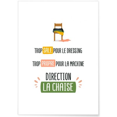Affiche Direction la chaise L'AFFICHERIE