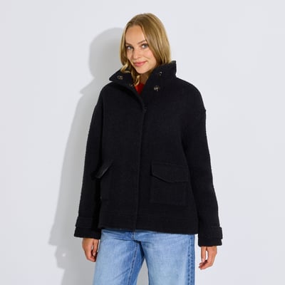 Manteau court en maille bouclée GRAIN DE MALICE