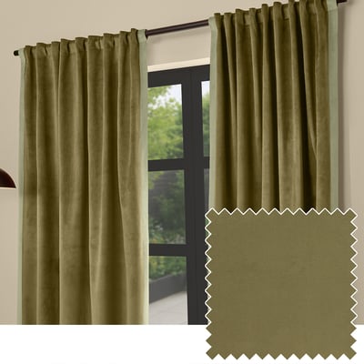 MADE.COM Audley Fully Lined Matt Velour Tab Top Curtains MADE