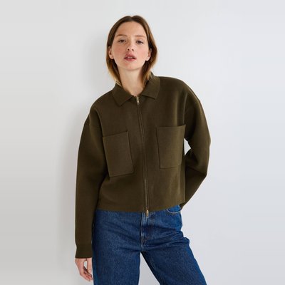 Veste zippée en maille contenant du coton MONOPRIX