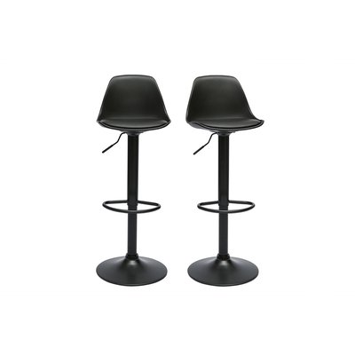 Tabourets de bar design noirs (lot de 2) STEEVY MILIBOO