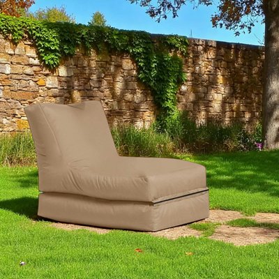 Pouf bain de soleil extérieur taupe ARTA PIER IMPORT