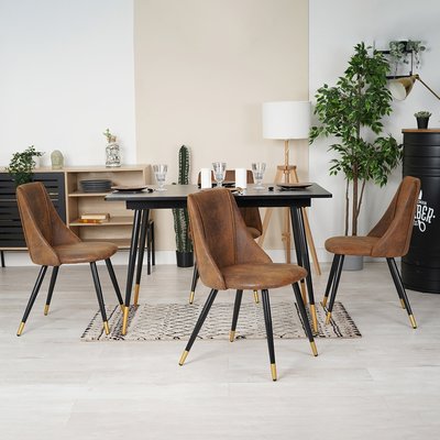 Table à manger extensible à allonge avec 4 chaises,WHALEN SMEG MEUBLES COSY