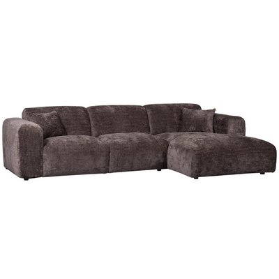 Canapé d'angle droit en velours - CLOUD WOOOD