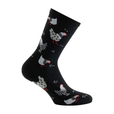 Mi-chaussettes en coton all over poules MADE IN FRANCE KINDY