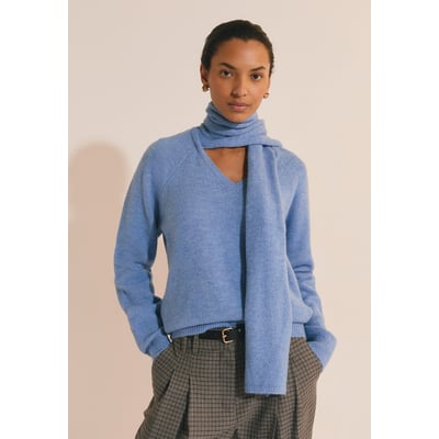 Pull col V avec écharpe intégrée A POULPO ETAM