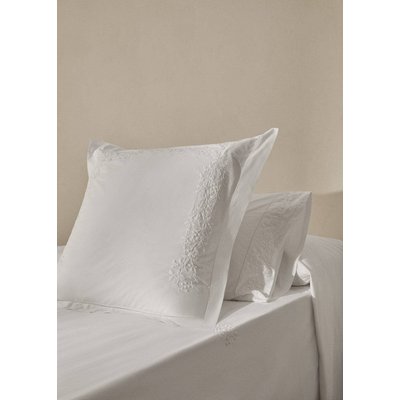 Taie d'oreiller en percale de coton broderie fleur 45x110 cm MANGO HOME