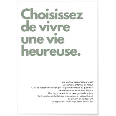 Affiche Choisissez de vivre L'AFFICHERIE