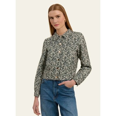 Veste courte à motifs col chemise KATIO FLEUR NAF NAF