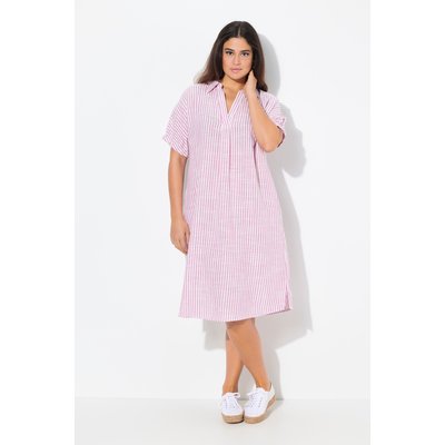 Robe oversize en lin mélangé, rayures ULLA POPKEN