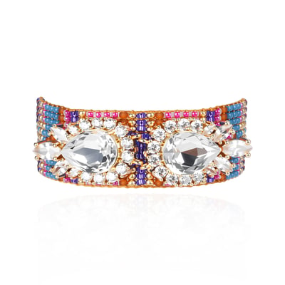 Bracelet manchette perles tissées avec charm central INKA HIPANEMA