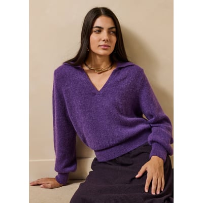 Pull manches longues col polo LA FEE MARABOUTEE