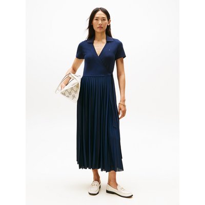 Robe portefeuille midi, col V  TOMMY HILFIGER