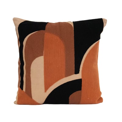 Coussin brodé en relief motif abstrait SUD ETOFFE