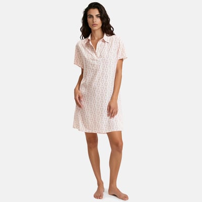 Polka Dot Print Viscose Draping Nightshirt ANNE WEYBURN