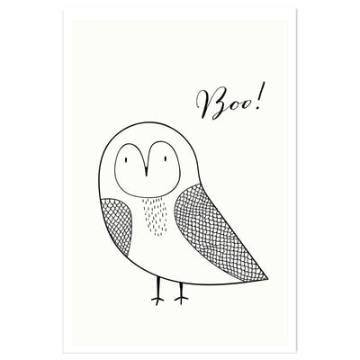 Affiche dessin ""hibou boo"" HEXOA