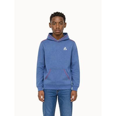 Sweat à capuche en molleton léger avec bandes contrastées Tricolores LE COQ SPORTIF