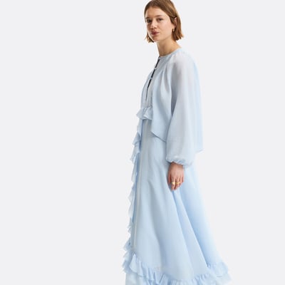 Puff Sleeve Ruffled Maxi Dress LA REDOUTE COLLECTIONS