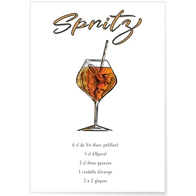 Affiche Cocktail Spritz L'AFFICHERIE