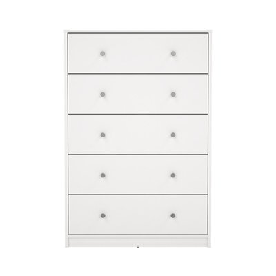 Commode 5 tiroirs blanc H108 cm - LISE CALICOSY