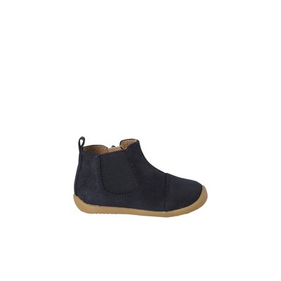 Boots souples en cuir zippées et élastiquées VERTBAUDET